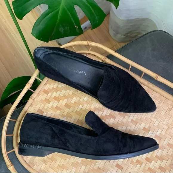 Stuart Weitzman Suede Point Toe Loafer - Picture 1 of 8